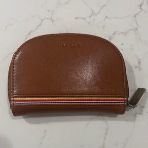 Lauren Ralph Lauren Brown Wallet with Multicolor Stripe